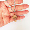 Natural Picture Jasper Cross Pendant Necklace FS-WGC9DE4-05-1