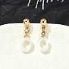 Oval Brass Stud Earrings EJEW-Z086-05G-1