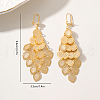 Elegant Rhombus Tassel Brass Hoop Earrings KA5049-5
