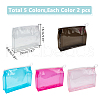WADORN 10Pcs 5 Colors Transparent PVC Cosmetic Storage Zipper Bags ABAG-WR0001-04-2