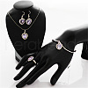 Heart Alloy with Crystal Pendant Necklace & Dangle Earring & Charm Bracelet & Ring FS-WGCCC64-03-1
