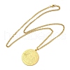 304 Stainlessa Steel Curb Chain Pendant Necklaces NJEW-H034-06G-2