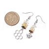 Natural Mixed Stone Bees Dangle Earrings EJEW-JE06151-3