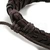 Adjustable PU Leather & Waxed Braided Cord Bracelet BJEW-F468-04-4