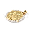 Brass with ABS Imitation Pearl Pendants KK-Z115-05G-02-2