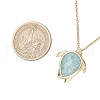 Turtle Faceted Natural Mixed Gemstone Pendant 304 Stainless Steel Cable Chain Necklaces for Women NJEW-JN05289-3
