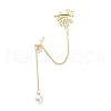 Flower Cubic Zirconia Asymmetrical Earrings EJEW-K088-05G-2