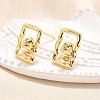 Brass Stud Earrings EJEW-G432-01G-1