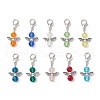 10Pcs 10 Colors Glass Angel Pendant Decoration HJEW-JM02817-2