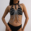 Alloy Curb Chain Multi-Layered Chain Imitation Leather Chest Body Chains for Bikini FS-WGDF282-01-1