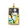Tarot 304 Stainless Steel Enamel Pendants STAS-M119-07M-G-1