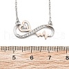 Brass Micro Pave Clear Cubic Zirconia Infinity Heart Pendant Necklaces for Women NJEW-C067-08GP-5