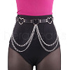 Heart Alloy Curb Chain with Imitation Leather Tassel Waist Chains FS-WGCEF59-01-3