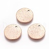 Ion Plating(IP) 304 Stainless Steel Textured Pendants STAS-I098-01-12mm-RG-3