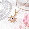 Glass Seed Beads & Handmade Evil Eye Lampwork Star Pendant Necklaces NJEW-MZ00098-03-1