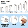 220Pcs 6 Style Iron Safety Pins IFIN-TA0001-55-3
