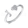 Adjustable Brass Rhinestone Cuff Rings for Women FS-WGEAD33-10-1