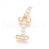 Golden Plated Brass Micro Pave Clear Cubic Zirconia Pendants ZIRC-L093-01I-1