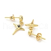 Star Real 18K Gold Plated Brass Dangle Stud Earrings EJEW-L269-107G-02-2