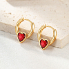 Sweet and Stylish Classic Heart Stainless Steel Hoop Earrings CI7113-2