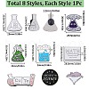 SUNNYCLUE 8Pcs 8 Styles Chemistry Theme Enamel Pins JEWB-SC0001-30-2