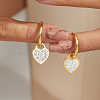 Stylish Stainless Steel Heart Hoop Earrings PR7038-4