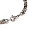Tarnish Resistant PVD Vacuum Plating 201 Stainless Steel Column Byzantine Chain Bracelets BJEW-B078-66EBP-3