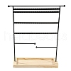 Iron Jewelry Display Stand with Wood Tray AJEW-Z032-01A-4