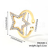 Elegant Hollow Star Brass Micro Pave Cubic Zirconia Cuff Rings for Women SM3654-2-4
