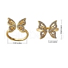 Butterfly Clear Cubic Zirconia Cuff Ring RJEW-SZ0001-13-6