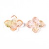 Baking Painted Transparent Glass Bead Caps DGLA-N014-04A-2