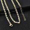 Brass Textured Mariner Link Chain Necklaces NJEW-M108-09G-4