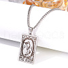 Retro Hip-hop 304 Stainless Steel Tarot Pendant Necklaces for Men FS-WGEC43A-08-1