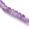 Faceted Rondelle Natural Amethyst Beads Stretch Bracelets BJEW-JB06383-02-4