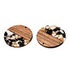 Transparent Resin & Walnut Wood Pendants RESI-TAC0017-75-A01-3