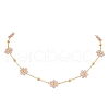 Flower Glass Beads Necklace NJEW-JN04937-1
