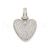 Brass Micro Pave Clear Cubic Zirconia Pendants KK-B099-01P-V-1