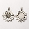 Tibetan Style Alloy Flower Pendant Cabochon Settings PALLOY-J494-16AS-1