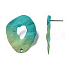 Spray Painted Iron Stud Earring Findings IFIN-N008-022A-3