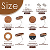 32Pcs 4 Style Flat Round & Donut Wood Stud Earring Findings & Earring Settings FIND-TA0002-30-4