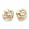 Brass Micro Pave Clear Cubic Zirconia Slide Charms KK-S356-213G-NF-3