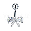 Clear Cubic Zirconia Belly Button Rings WG9960A-30-1