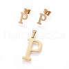 304 Stainless Steel Pendants and Stud Earrings Jewelry Sets SJEW-P099-16G-1