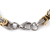 PVD Vacuum Plating 201 Stainless Steel Column Link & Byzantine Chain Bracelets BJEW-Z023-09P-1-3