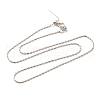 1mm Rack Plating Brass Column Link Chain Adjustable Slider Necklaces for Women Men MAK-L044-53P-1