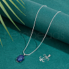 BENECREAT 2Pcs 925 Sterling Silver Prongs Pendant Blank Fish Cabochon Settings STER-BC0002-60P-5