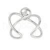 Non-Tarnish 304 Stainless Steel Round Open Cuff Ring RJEW-C097-06P-3