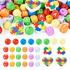 54Pcs 12 Style Food Grade Eco-Friendly Silicone Focal Beads SIL-TA0001-66-1