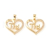 Brass Micro Pave Clear Cubic Zirconia Pendants X-ZIRC-Z007-12G-1