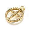 Rack Plating Brass Micro Pave Cubic Zirconia Pendants KK-K401-88G-2